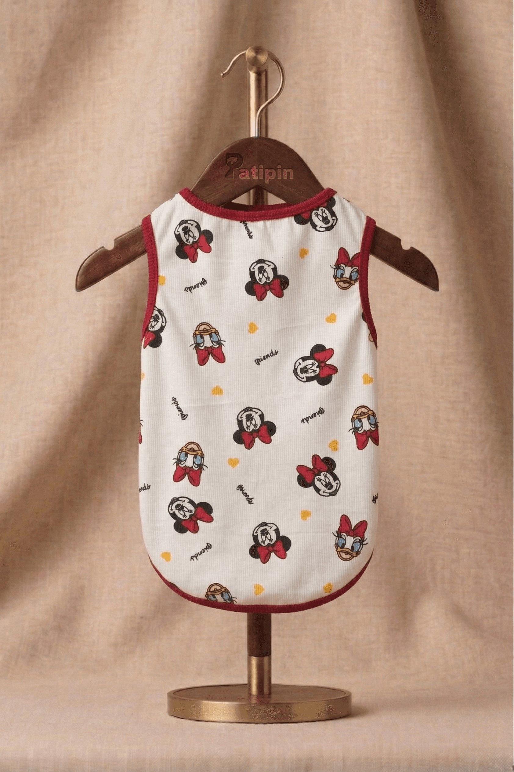 Beyaz Micky Mouse Temalı Evcil Hayvan Atleti - Görsel 1