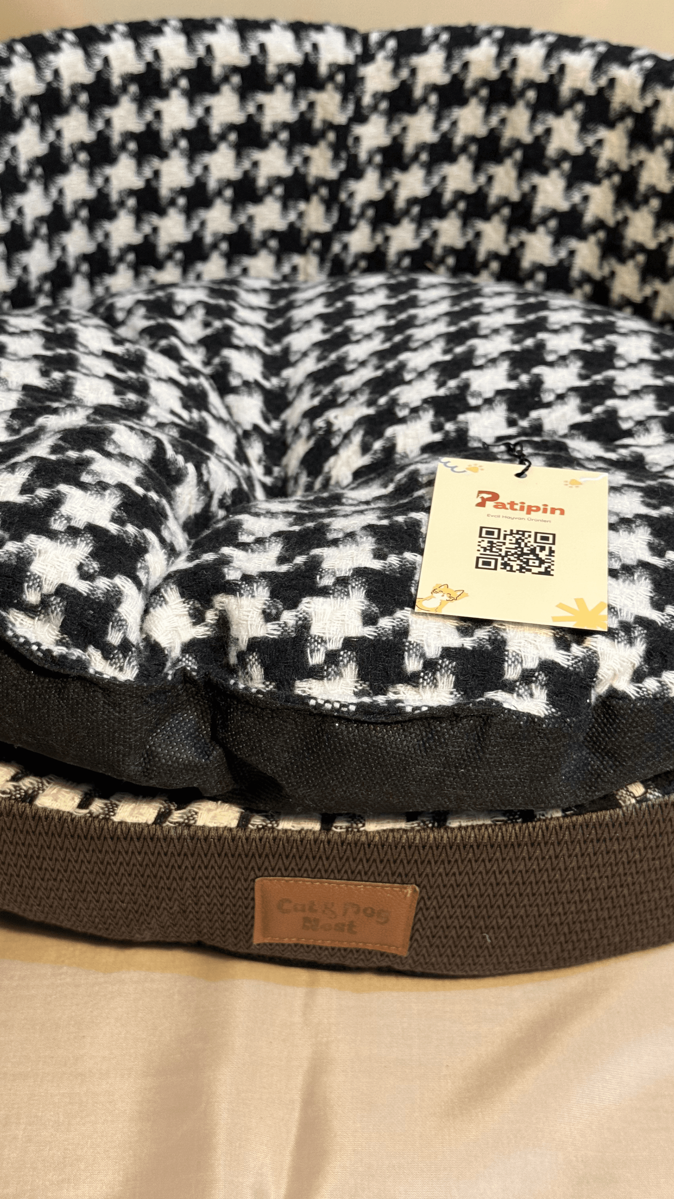 Kareli, Kahverengi Zigzag Kenarlı Yatak - Görsel 2