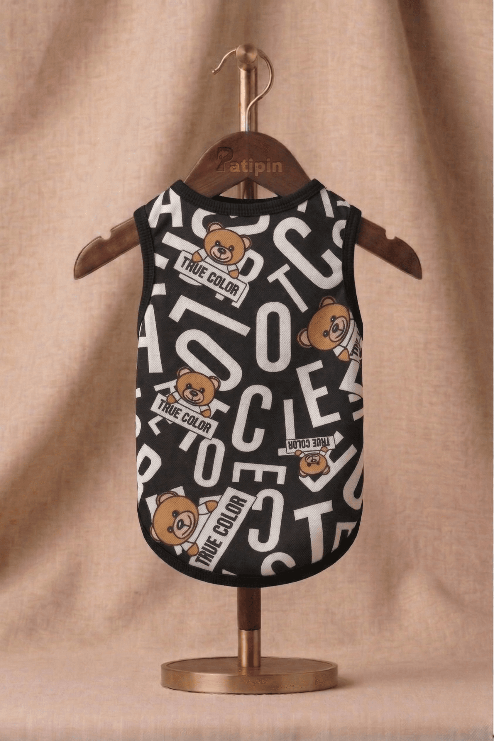 Siyah Beyaz Ayıcık Temalı Evcil Hayvan Atleti - Görsel 1